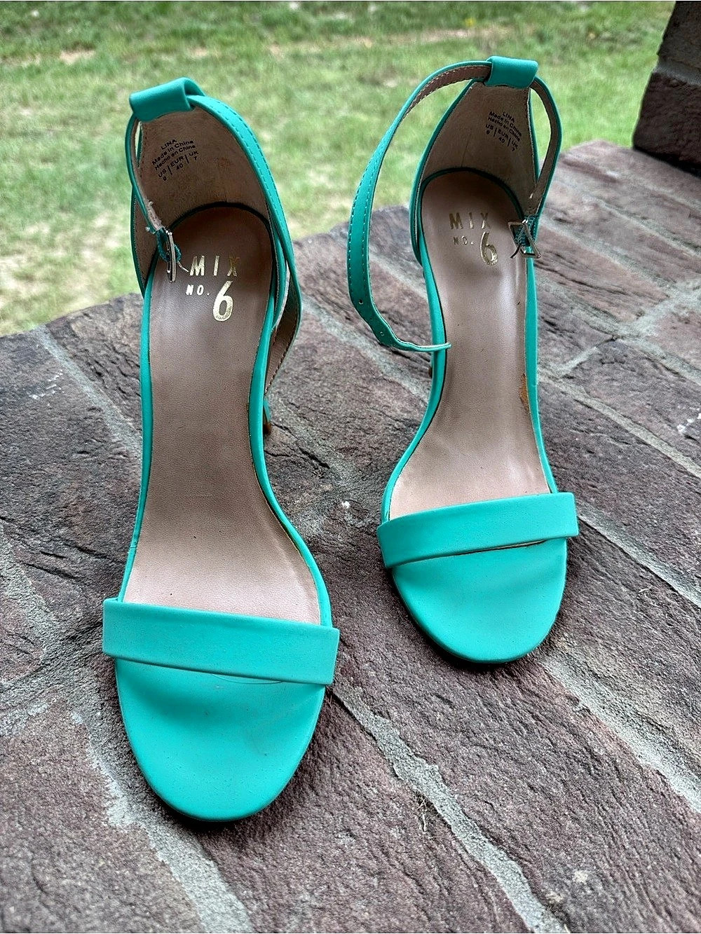 MIX No. 6 Lina Strappy Heels in Green US 9